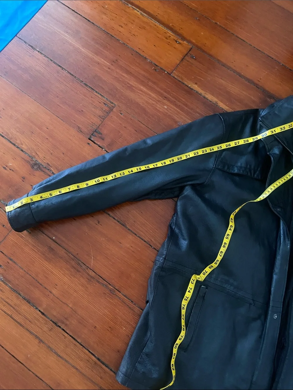 Vintage Genuine Oversized Leather Coat Size 2XL Men’s Black Franklin Allen
